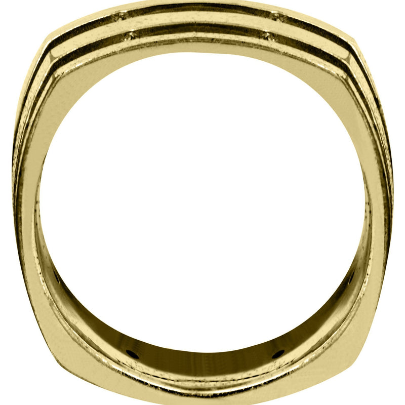Yellow Gold Diamond Mens Wedding Band | 0.32 Carats | Sand Blast / High Polish Finish (Dalton)