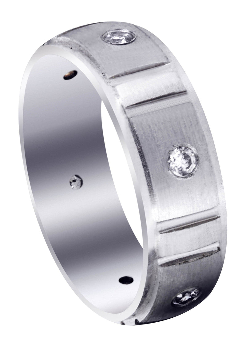 Diamond Mens Wedding Band | 0.3 Carats | Satin Finish (Gideon)