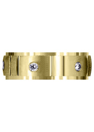 Yellow Gold Diamond Mens Wedding Band | 0.3 Carats | Satin Finish (Gideon)