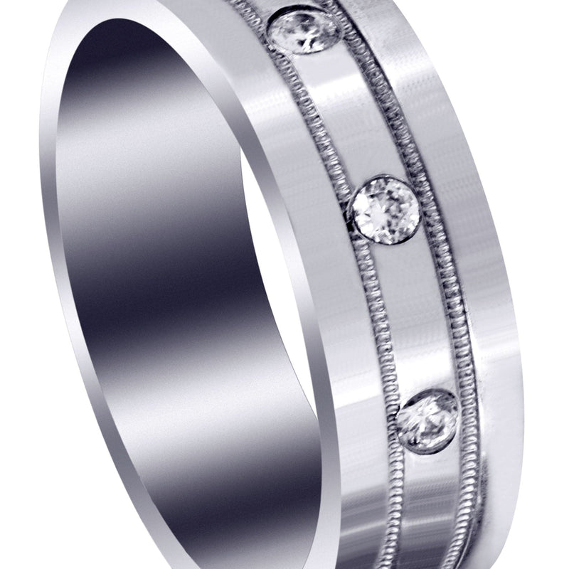 Classic Diamond Mens Wedding Band | 0.12 Carats (Emiliano)