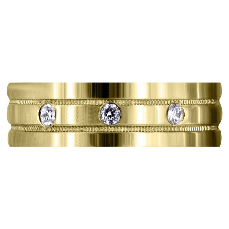 Yellow Gold Classic Diamond Mens Wedding Band | 0.12 Carats (Emiliano)