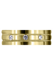 Yellow Gold Classic Diamond Mens Wedding Band | 0.12 Carats (Emiliano)