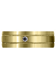 Yellow Gold Classic Diamond Mens Wedding Band | 0.04 Carats (Paxton)