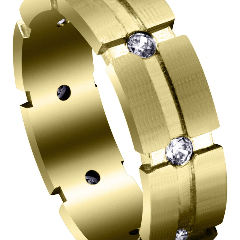 Yellow Gold Classic Diamond Mens Engagement Ring | 0.4 Carats (Charlie)