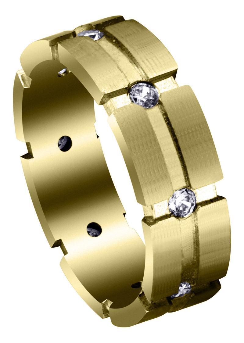 Yellow Gold Classic Diamond Mens Engagement Ring | 0.4 Carats (Charlie)
