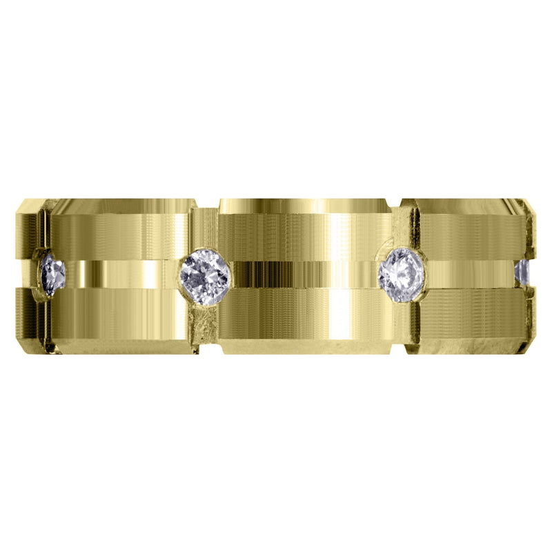 Yellow Gold Classic Diamond Mens Wedding Band | 0.4 Carats (Andres)