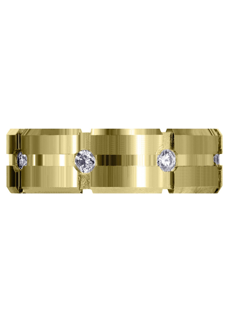 Yellow Gold Classic Diamond Mens Wedding Band | 0.4 Carats (Andres)