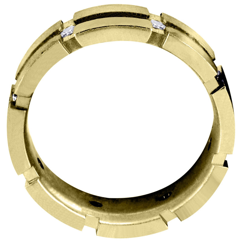 Yellow Gold Classic Diamond Mens Wedding Band | 0.4 Carats (Andres)