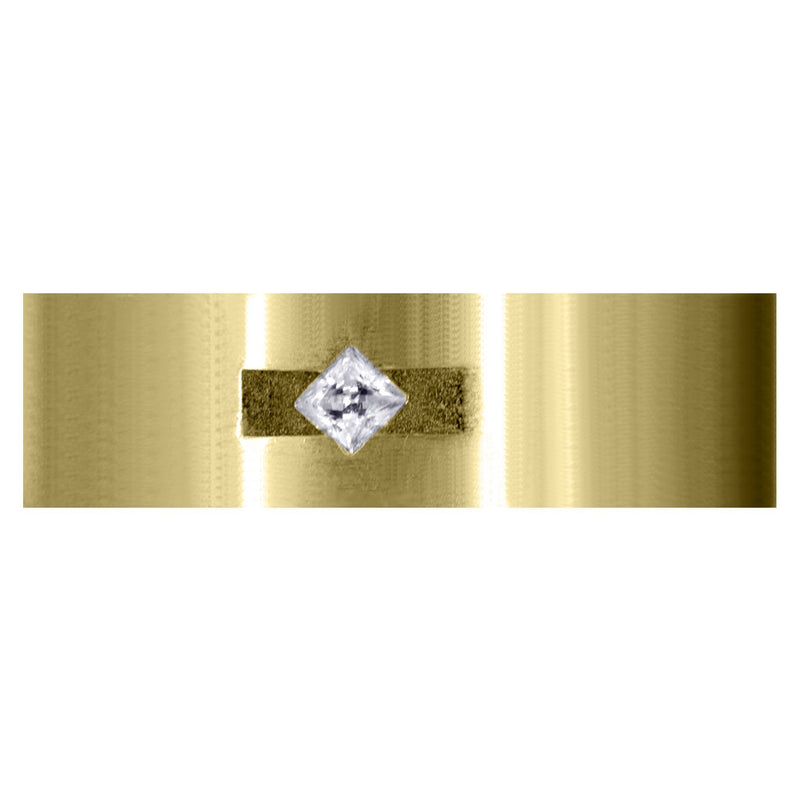 Yellow Gold Classic Diamond Mens Wedding Band | 0.1 Carats (Javier)