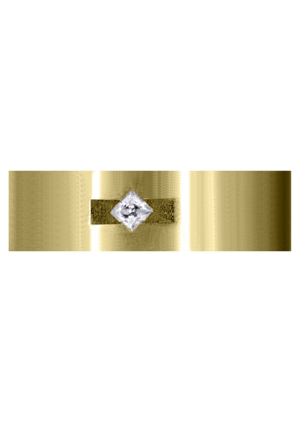 Yellow Gold Classic Diamond Mens Wedding Band | 0.1 Carats (Javier)