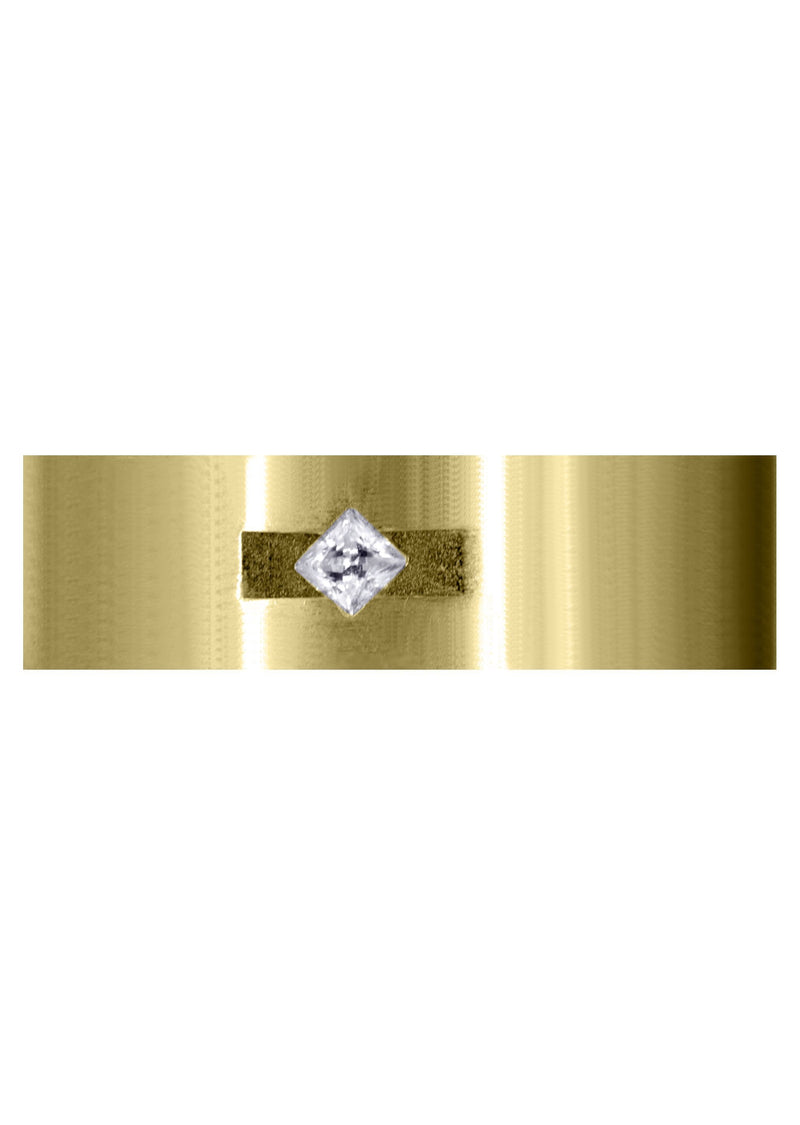 Yellow Gold Classic Diamond Mens Wedding Band | 0.1 Carats (Javier)