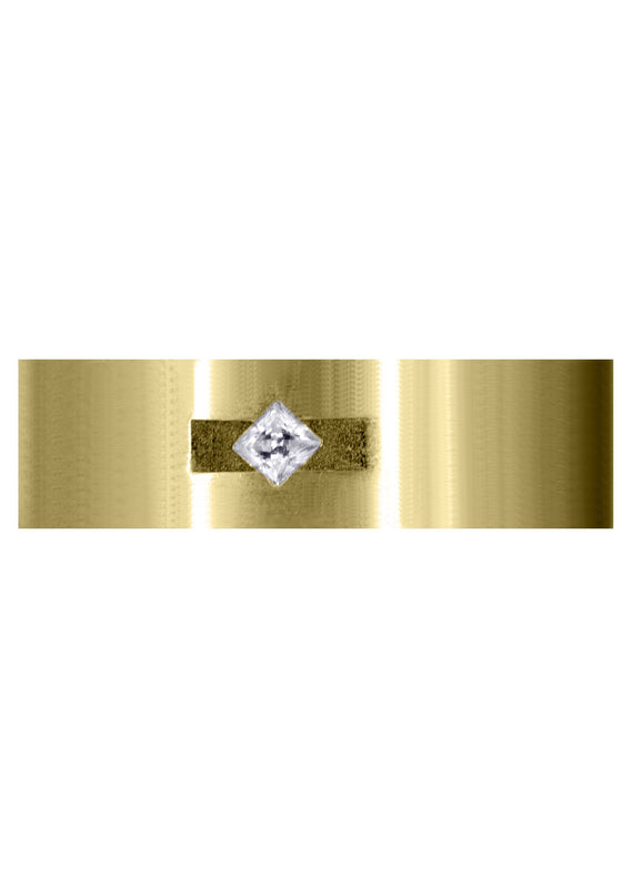 Yellow Gold Classic Diamond Mens Wedding Band | 0.1 Carats (Javier)