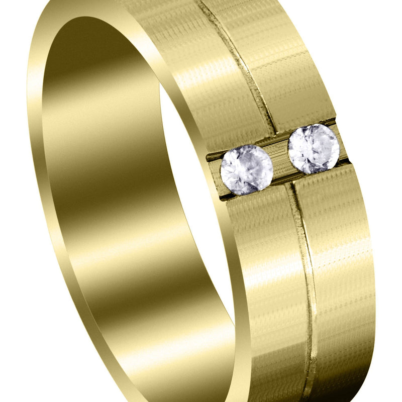 Yellow Gold Classic Diamond Mens Wedding Band | 0.12 Carats (Jorge)
