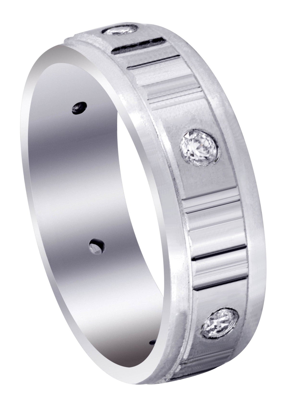 Diamond Mens Wedding Band | 0.3 Carats | Satin Finish (Reed)
