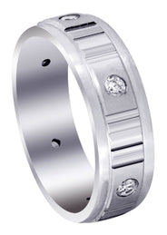 Diamond Mens Wedding Band | 0.3 Carats | Satin Finish (Reed)