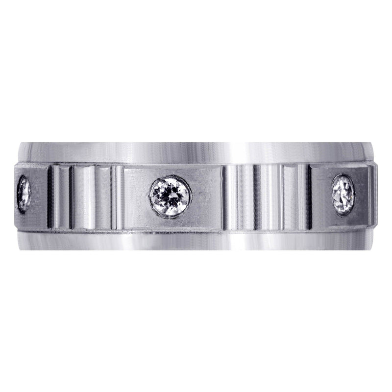 Diamond Mens Wedding Band | 0.3 Carats | Satin Finish (Reed)