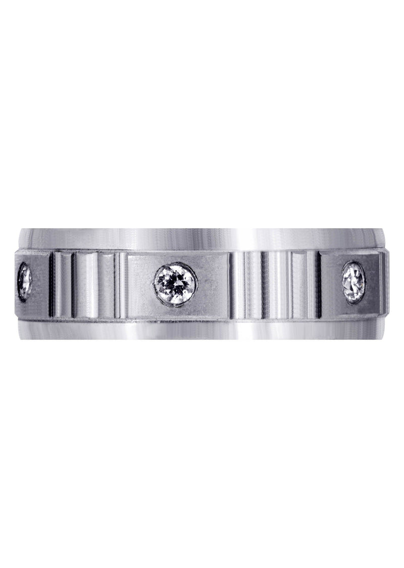 Diamond Mens Wedding Band | 0.3 Carats | Satin Finish (Reed)