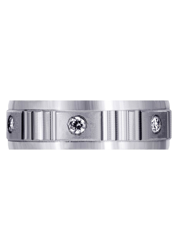 Diamond Mens Wedding Band | 0.3 Carats | Satin Finish (Reed)