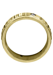 Yellow Gold Diamond Mens Wedding Band | 0.3 Carats | Satin Finish (Reed)