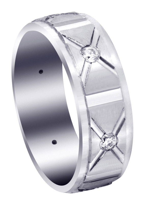 Diamond Mens Wedding Band | 0.3 Carats | Satin Finish (Enzo)