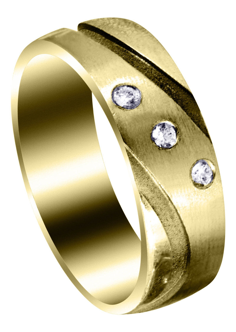 Yellow Gold Contemporary Diamond Mens Engagement Ring | 0.09 Carats (Tanner)