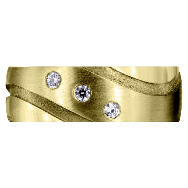 Yellow Gold Contemporary Diamond Mens Engagement Ring | 0.09 Carats (Tanner)