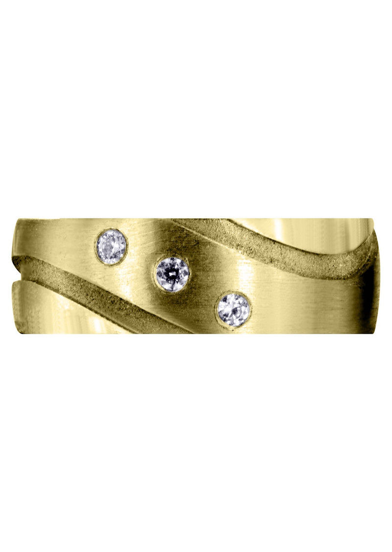 Yellow Gold Contemporary Diamond Mens Engagement Ring | 0.09 Carats (Tanner)