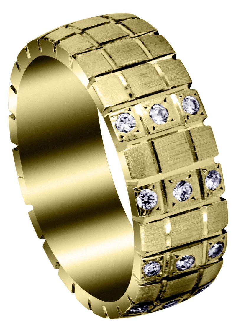 Yellow Gold Classic Diamond Mens Wedding Band | 0.18 Carats (Myles)