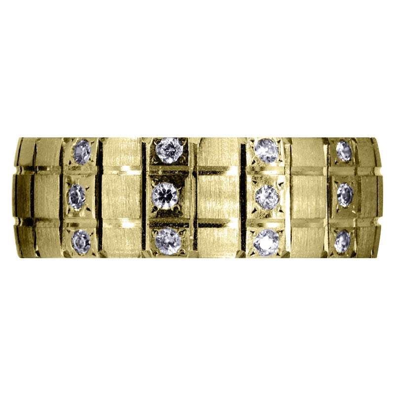 Yellow Gold Classic Diamond Mens Wedding Band | 0.18 Carats (Myles)