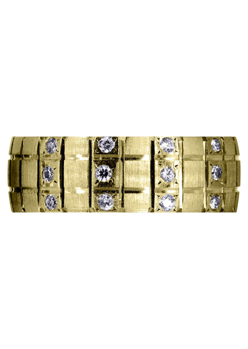 Yellow Gold Classic Diamond Mens Wedding Band | 0.18 Carats (Myles)