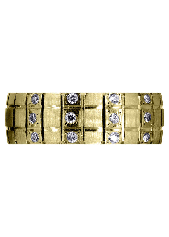 Yellow Gold Classic Diamond Mens Wedding Band | 0.18 Carats (Myles)