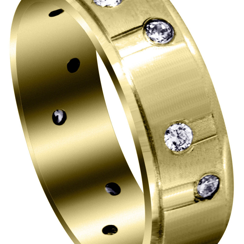 Yellow Gold Classic Diamond Mens Wedding Band | 0.48 Carats (Waylon)