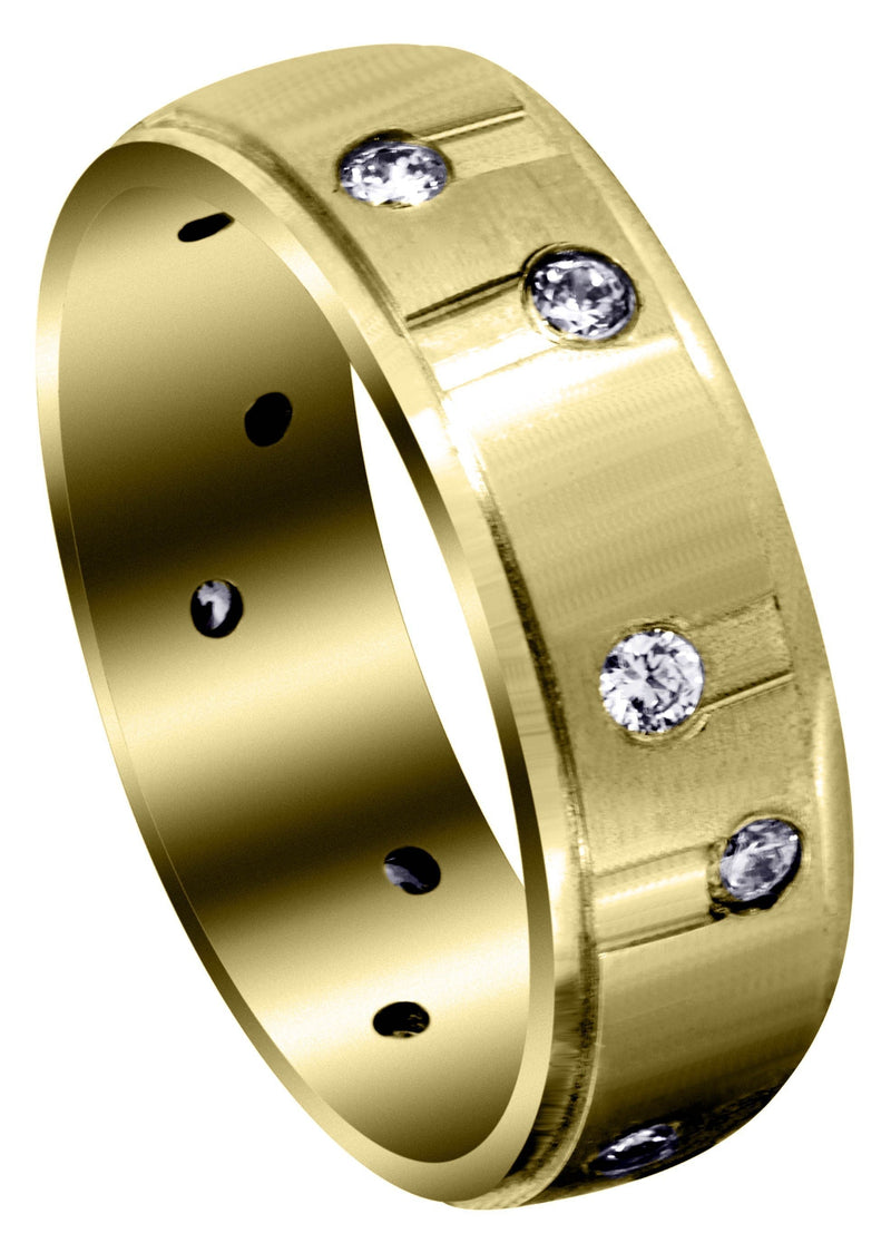 Yellow Gold Classic Diamond Mens Wedding Band | 0.48 Carats (Waylon)