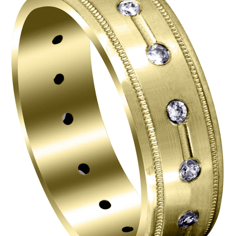 Yellow Gold Classic Diamond Mens Wedding Band | 0.48 Carats (Cody)