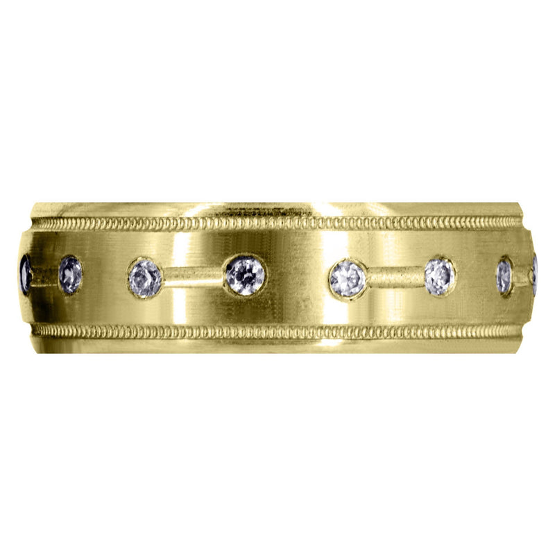 Yellow Gold Classic Diamond Mens Wedding Band | 0.48 Carats (Cody)