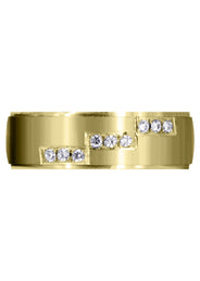 Yellow Gold Classic Diamond Mens Wedding Band | 0.135 Carats (Dawson)