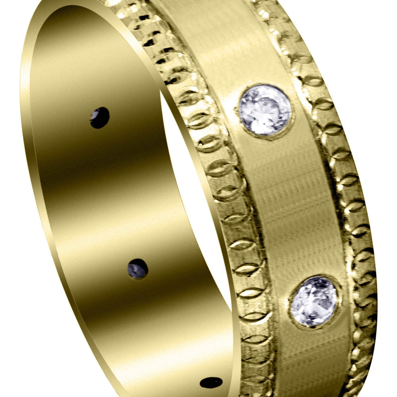 Yellow Gold Classic Diamond Mens Wedding Band | 0.4 Carats (Gage)