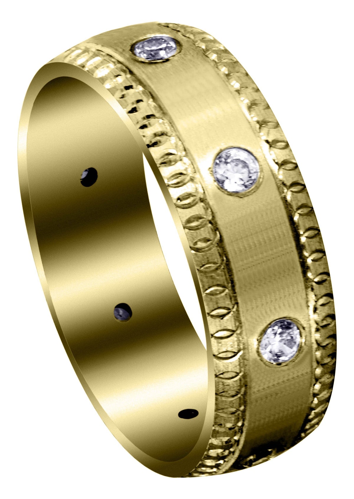 Yellow Gold Classic Diamond Mens Wedding Band | 0.4 Carats (Gage)