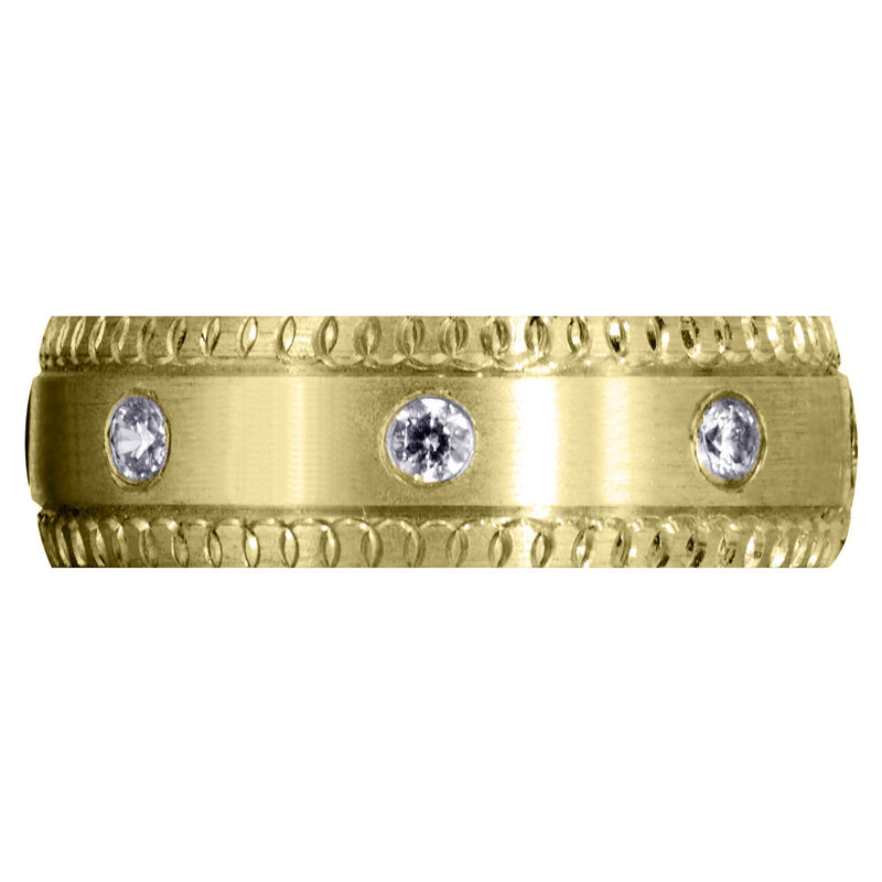 Yellow Gold Classic Diamond Mens Wedding Band | 0.4 Carats (Gage)