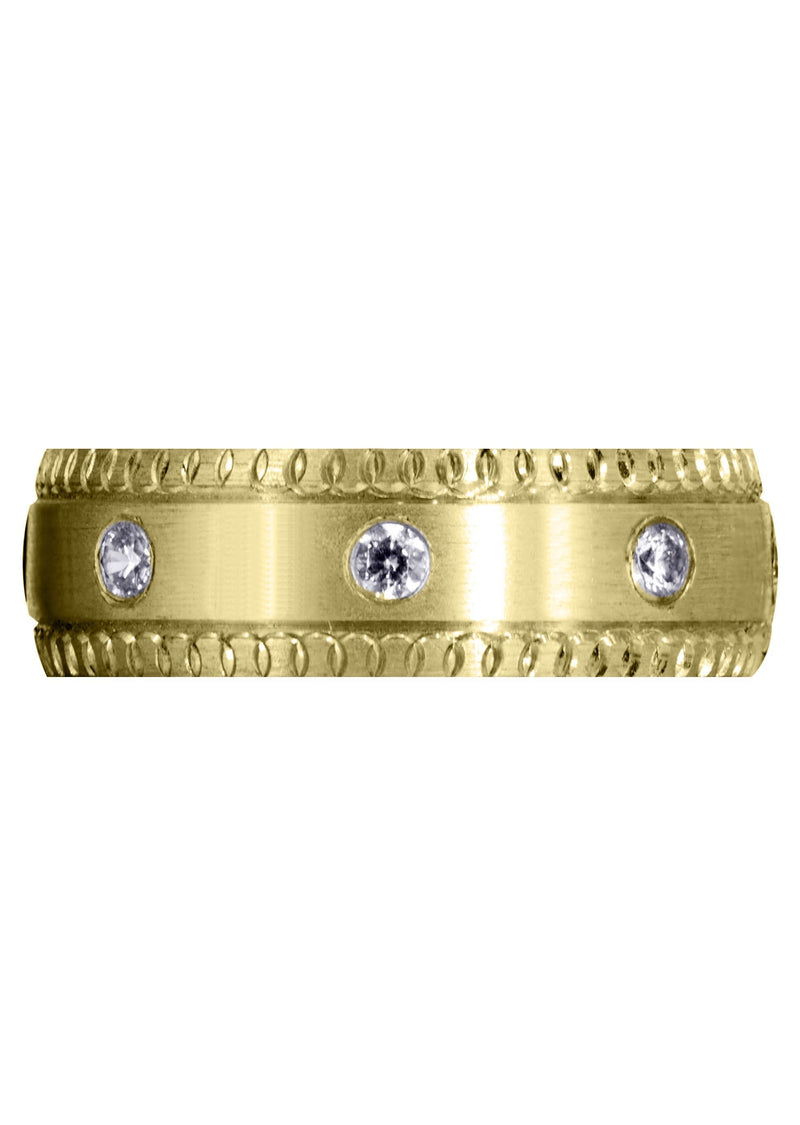 Yellow Gold Classic Diamond Mens Wedding Band | 0.4 Carats (Gage)