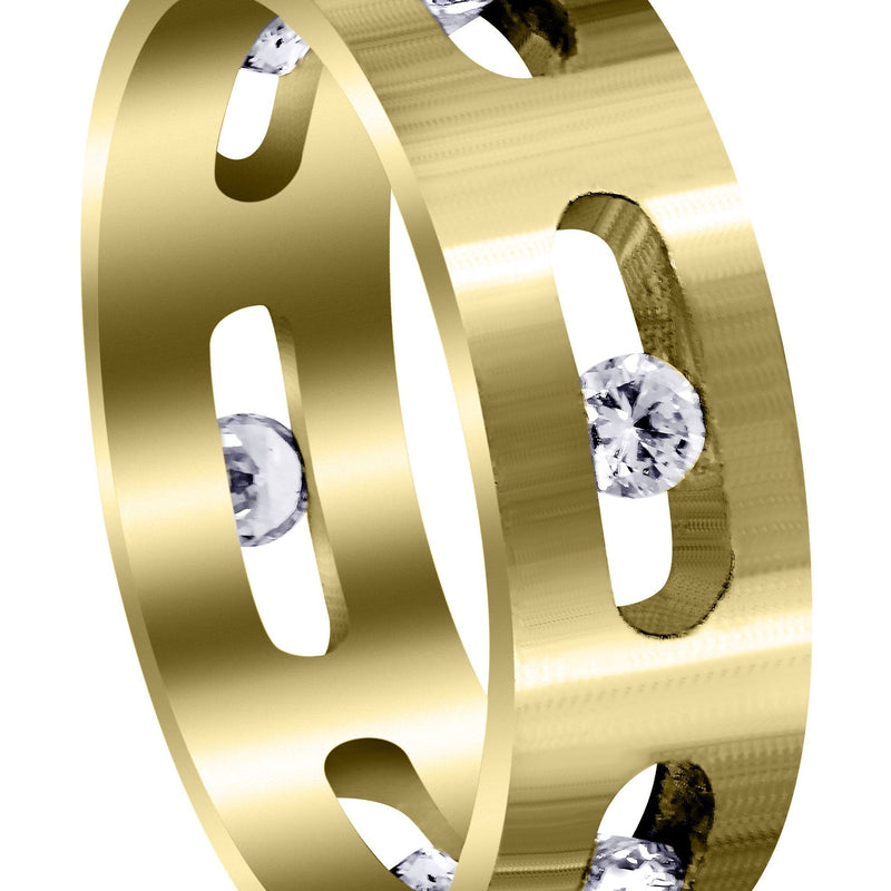 Yellow Gold Diamond Mens Engagement Ring | 0.6 Carats | Satin Finish (Dakota)