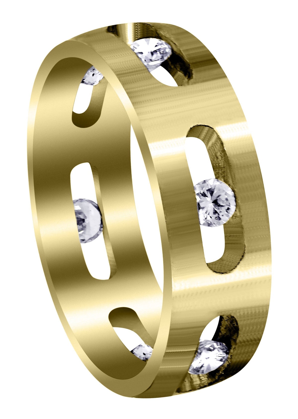 Yellow Gold Diamond Mens Engagement Ring | 0.6 Carats | Satin Finish (Dakota)