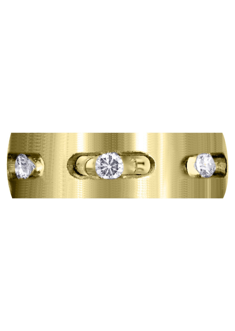 Yellow Gold Diamond Mens Engagement Ring | 0.6 Carats | Satin Finish (Dakota)