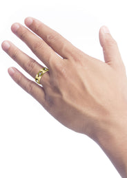 Yellow Gold Diamond Mens Engagement Ring | 0.6 Carats | Satin Finish (Dakota)