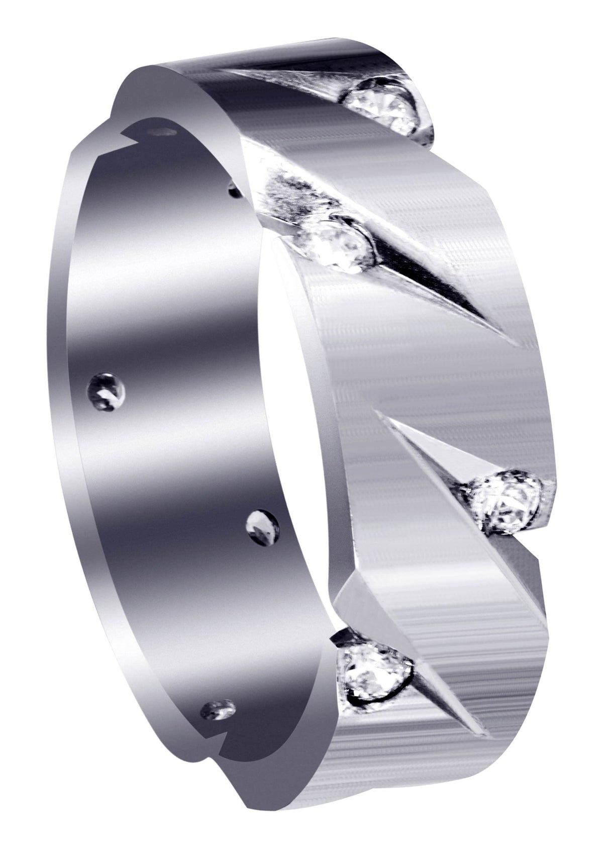 Diamond Mens Wedding Band | 0.5 Carats | Satin Finish (Fabian)