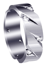 Diamond Mens Wedding Band | 0.5 Carats | Satin Finish (Fabian)