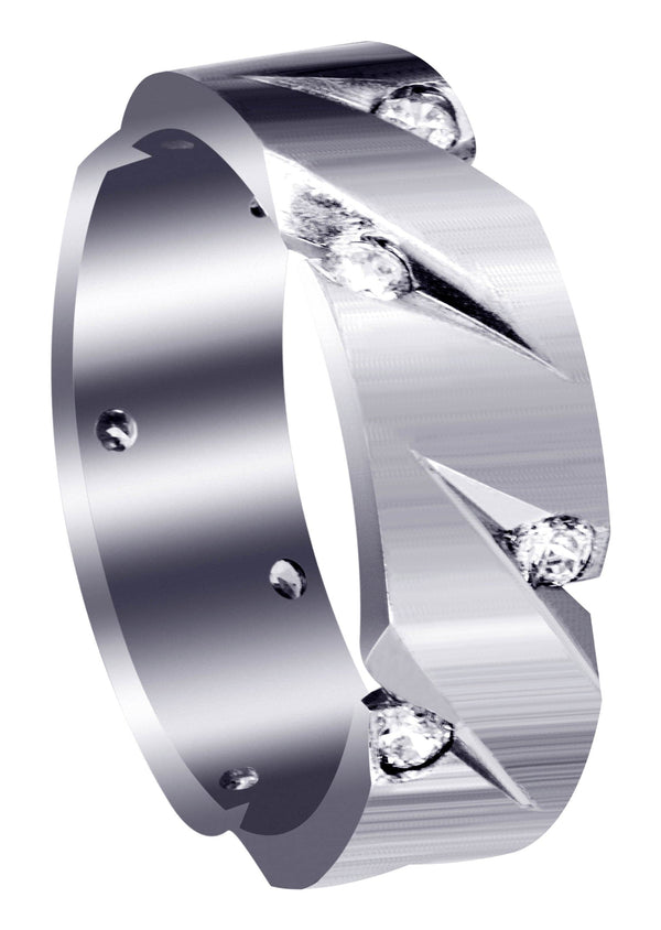 Diamond Mens Wedding Band | 0.5 Carats | Satin Finish (Fabian)