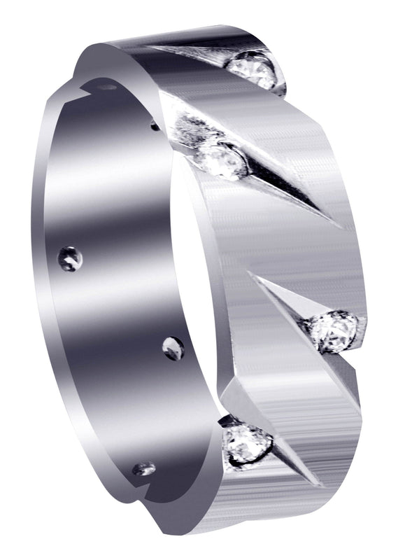 Diamond Mens Wedding Band | 0.5 Carats | Satin Finish (Fabian)