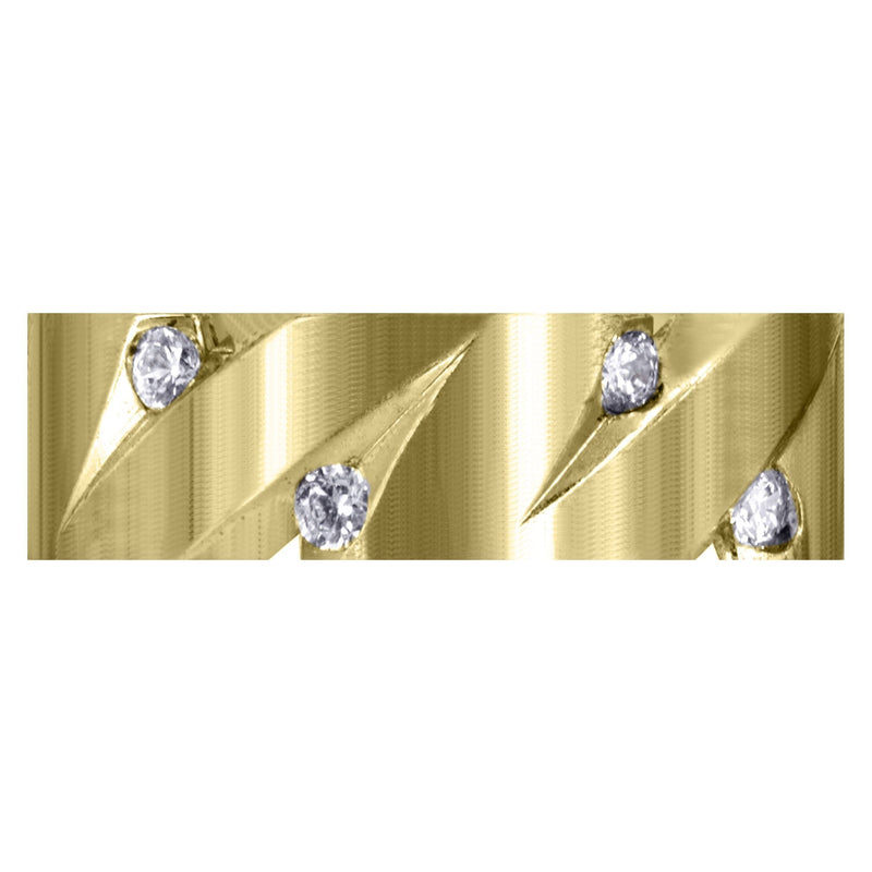 Yellow Gold Diamond Mens Wedding Band | 0.5 Carats | Satin Finish (Fabian)