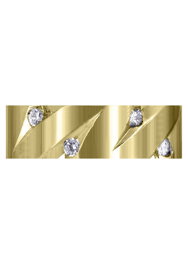 Yellow Gold Diamond Mens Wedding Band | 0.5 Carats | Satin Finish (Fabian)